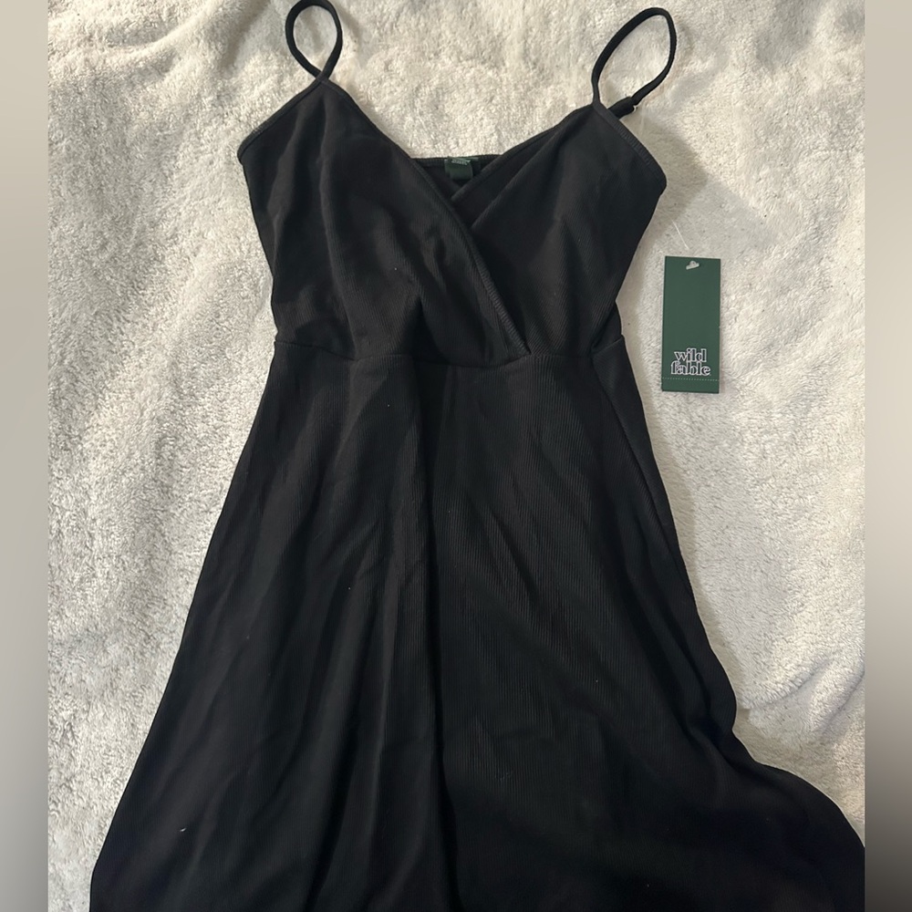 WILD FABLE Black Wrap Sundress